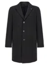 Tagliatore Tailored Coat With Notch Lapel And Pockets In Black