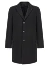 Tagliatore Tailored Coat With Notch Lapel And Pockets In Black