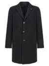 Tagliatore Tailored Coat With Notch Lapel And Pockets In Black