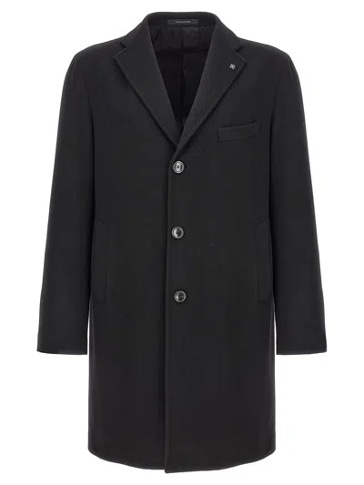 Tagliatore Tailored Coat With Notch Lapel And Pockets In Black