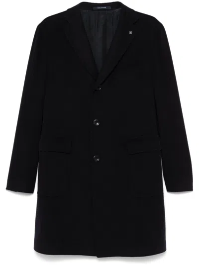 Tagliatore Single-breasted Coat In Blue