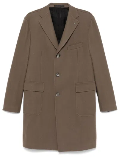 Tagliatore Single-breasted Coat In Brown