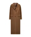 Tagliatore Beige Single-breasted Coat In Angora Blend In Brown
