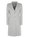 Tagliatore Longline Coat With Button Cuffs And Pockets In Gray
