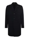 Tagliatore Tailored Coat With Notch Lapel And Pockets In Nero