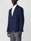 Tagliatore Single Breasted Coat Notch Lapel Front Pockets In Blue