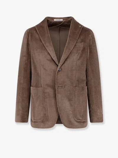 Tagliatore Single-breasted Corduroy Blazer In Brown