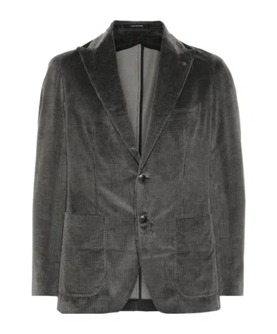 Tagliatore Single-breasted Corduroy Blazer In Black
