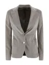 Tagliatore Single-breasted Corduroy Blazer. In Gray