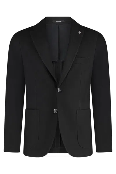 Tagliatore Single-breasted Cotton Blazer In Black