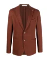 Tagliatore Single-breasted Cotton Blazer In Brown