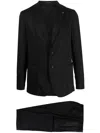 Tagliatore Single-breasted Cotton-blend Suit In Black