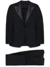 Tagliatore Black Suit With Vest Jacket And Trousers In Black