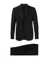 Tagliatore Blue Tailored Suit With Satin Lapel And Shoulders