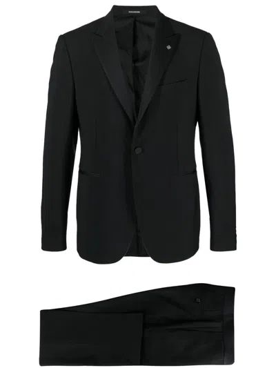 Tagliatore Single Breasted Dinner Suit In Black