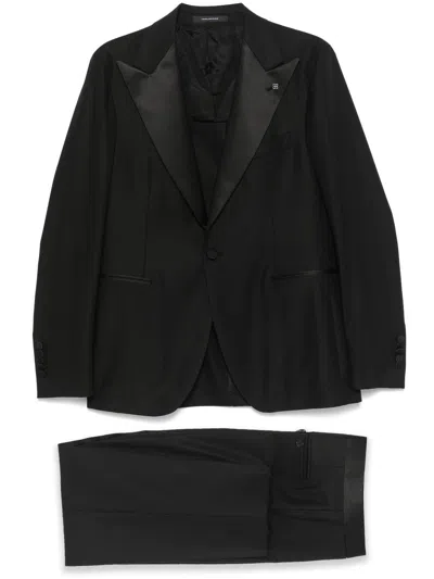 Tagliatore Single-breasted Dinner Suit In Black