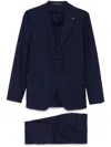 Tagliatore Single-breasted Blue Jacket In Wool