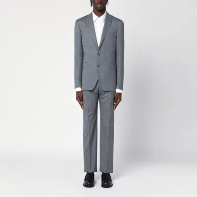 TAGLIATORE TAGLIATORE SINGLE-BREASTED GREY WOOL SUIT