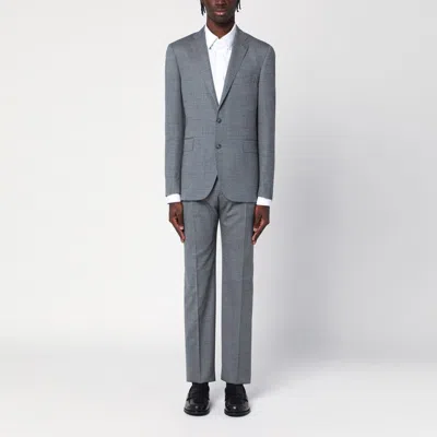 Tagliatore Single-breasted Grey Wool Suit Men In Gray
