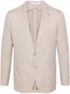 Tagliatore Single-breasted Herringbone Blazer In 中性色