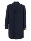 Tagliatore Single-breasted Herringbone Coat In Blue
