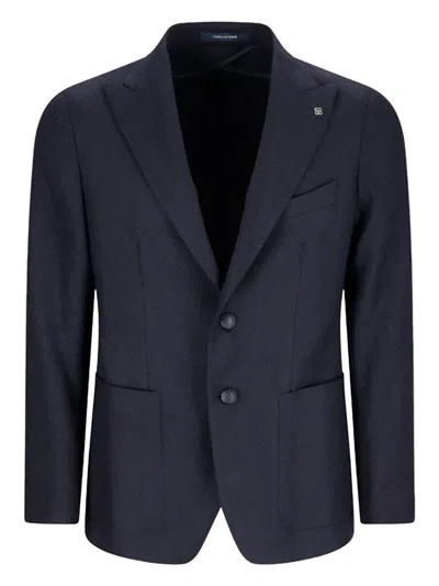 TAGLIATORE SINGLE-BREASTED HERRINGBONE JACKET