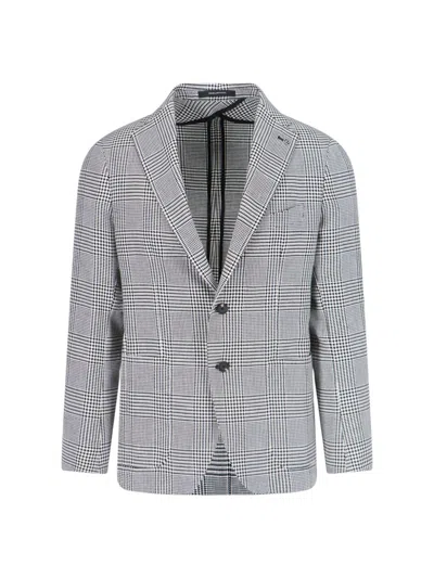 TAGLIATORE SINGLE-BREASTED HOUNDSTOOTH BLAZER