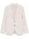 Tagliatore Taupe Plaid Tailored Jacket With Notched Lapels