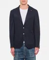 Tagliatore Lapel Single-breasted Jacket With Front Patch Pockets In Blue