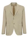 Tagliatore Beige Single Berated Blazer In Blue