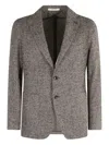 Tagliatore Tailored Brown Jacket With Textured Tweed Finish In Brown