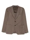 Tagliatore Single-breasted Jacket In Brown