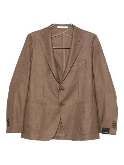 Tagliatore Single-breasted Jacket In Brown