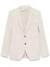 Tagliatore Taupe Plaid Tailored Jacket With Notched Lapels