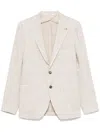 Tagliatore Taupe Plaid Tailored Jacket With Notched Lapels In Beige