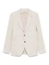 Tagliatore Taupe Plaid Tailored Jacket With Notched Lapels In Neutral