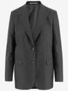 Tagliatore Single-breasted Jacket In Stretch Viscose Blend In Gray
