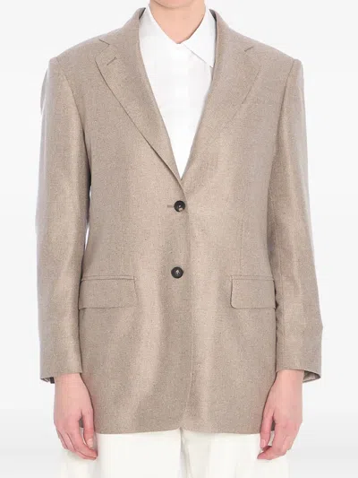 Tagliatore Single-breasted Jacket In Beige