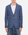 Tagliatore Single Breasted Wool Blend Jacket In Sky Blue