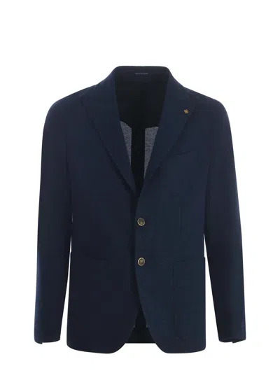 Tagliatore Single-breasted Jacket  Made Of Cotton In Blu