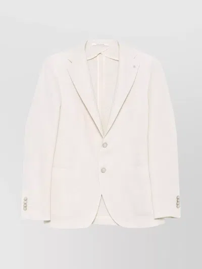 Tagliatore Single-breasted Jacket With Front Pockets In Neutrals