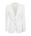 Tagliatore J-parigi Single Breasted Jacket In White Viscose Blend In White