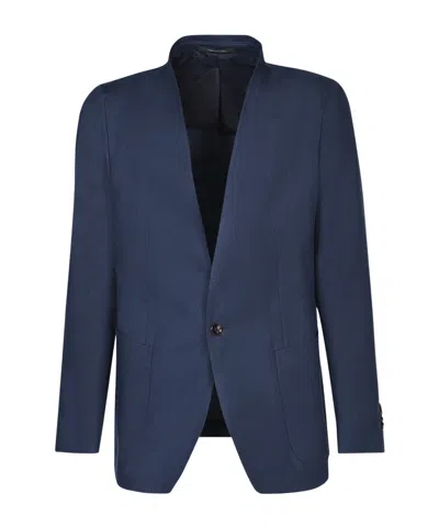 Tagliatore Linen Jacket In Blue