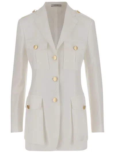 TAGLIATORE SINGLE-BREASTED LINEN JACKET