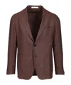 Tagliatore Montecarlo 51 Seta 49 Lana Jackets Bordeaux In Brown