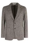 Tagliatore Tailored Brown Jacket With Textured Tweed Finish In Gray