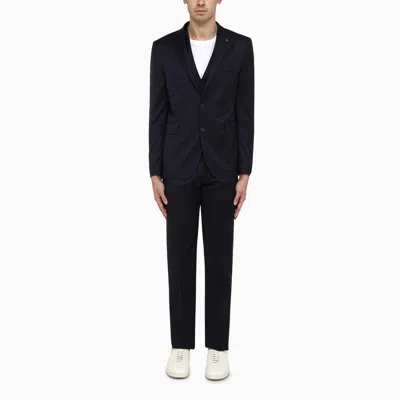 Tagliatore Single-breasted Navy Blue Wool Suit