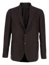 Tagliatore Bordeaux Single-breasted Jacket With Notched Revers In Brown
