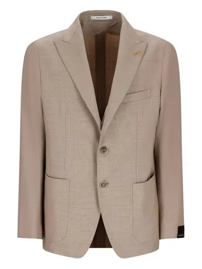 Tagliatore Single-breasted Patch-pocket Jacket In Brown