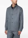 Tagliatore Wool Jacket With Front Pockets And Notched Collar In Gray
